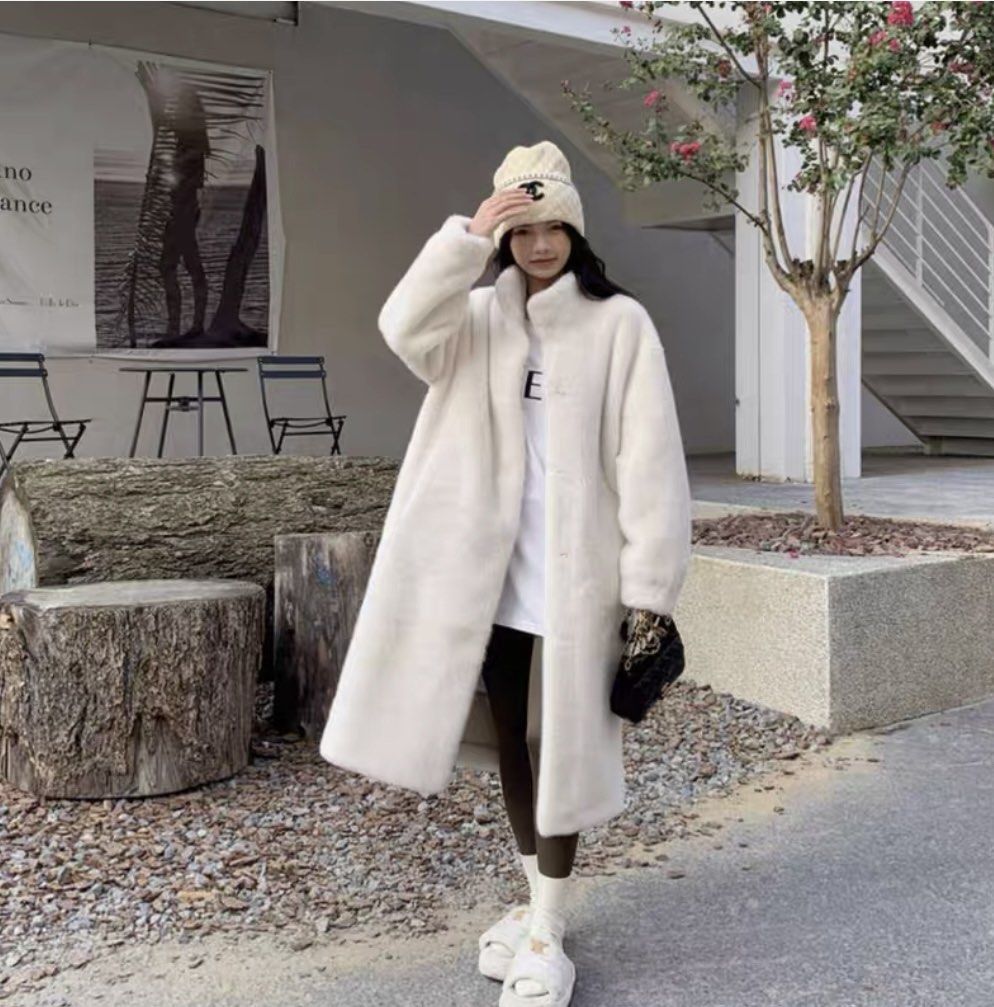 White clearance shaggy coat