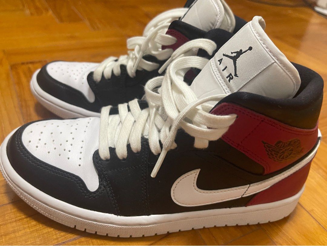 Women Air Jordan 1 Mid Noble Red Luxury Sneakers Footwear