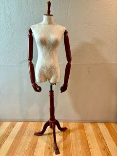 Wooden Mannequin with arms, with lace body