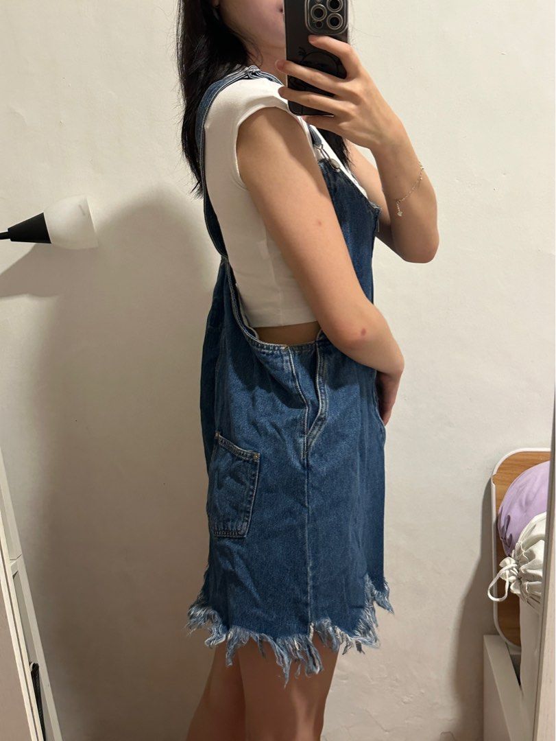 Zara Denim Overall Skirt