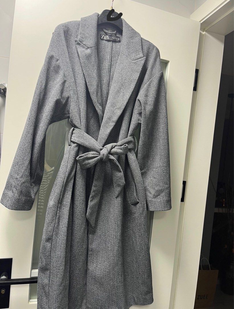 Checkered coat sales zara