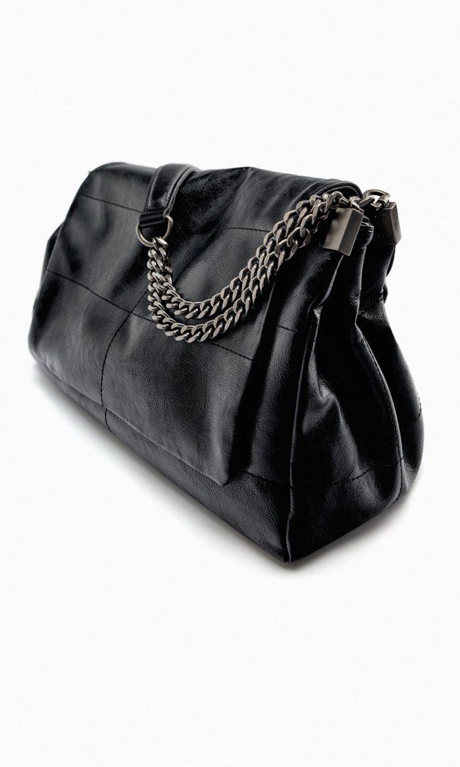ZARA ROCKER SHOULDER BAG WITH FLAP