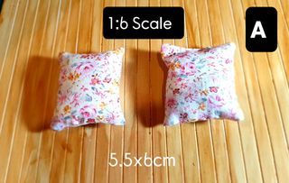 1:6 scale Miniature Pillows, 2 pcs