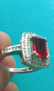 925 silver ring with ruby