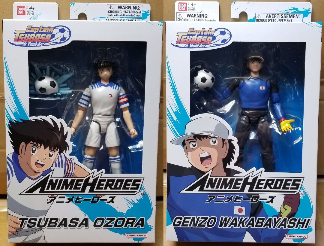 一對不散賣全新未開封Bandai Anime Heroes 足球小將Captain Tsubasa 大空翼Tsubasa Ozora  若林源三Genzo Wakabayashi, 興趣及遊戲, 玩具& 遊戲類- Carousell