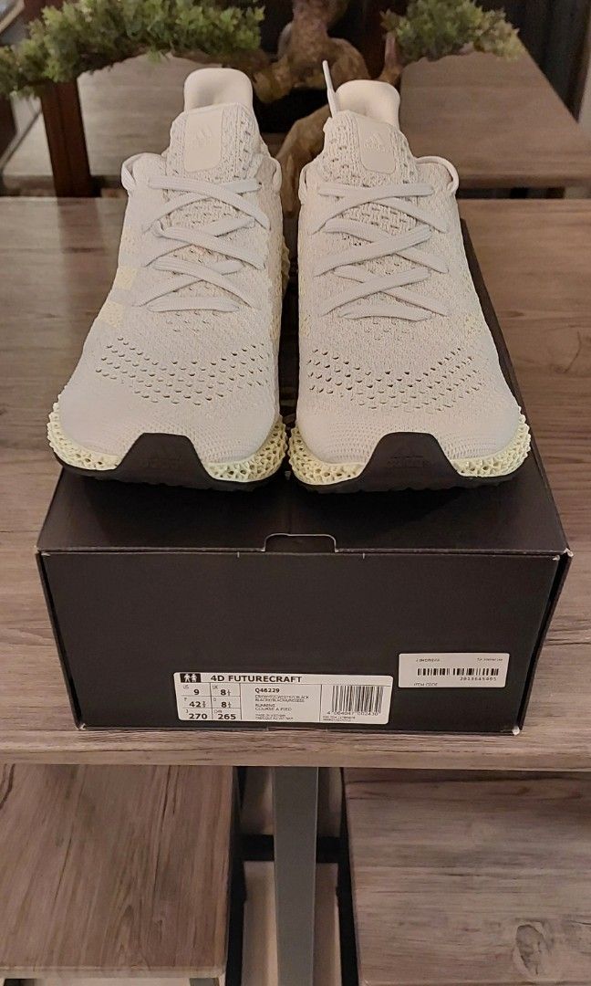 ADIDAS 4D FUTURECRAFT - SIZE 9.0 US (Category: Sneakers) located in Mandaluyong City. Submitted by rye1574 (Listing ID 1273225875, Image 1). Description: Brand New Adidas 4D Futurecraft. For fast transaction, Pm me at 09152081510. Pick up or Meet up only at Shangrila or Mega Mall. Payment thru Gcash if pick up. Price is slightly negotiable. Thanks for viewing!.