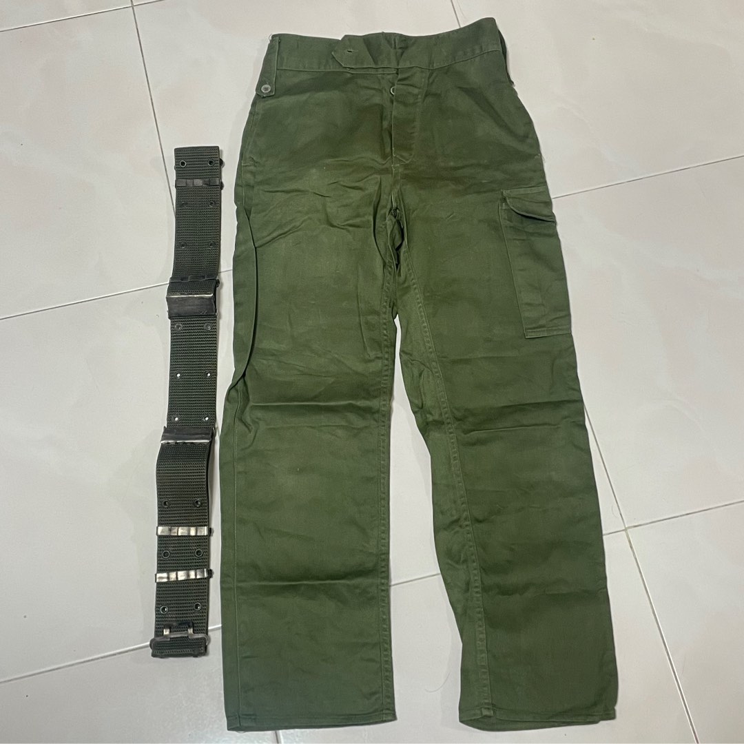 SAF army Singapore no4 uniform old uniform pants and belt Antique 1st ...