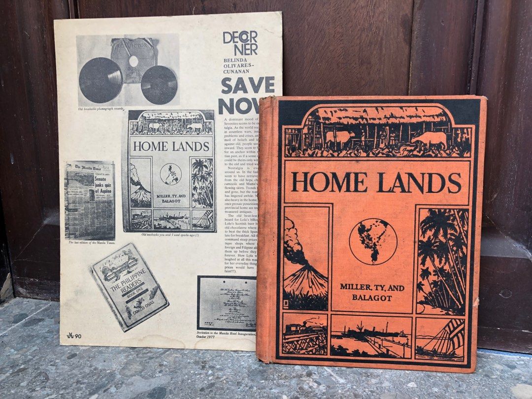 Antique Book Home Lands (Category: Textbooks) located in San Juan City. Submitted by ethannate (Listing ID 1273218629, Image 2). Description: Home Lands: Geography for the Fourth Grade of Philippine Schools Hugo H. Miller, Catalina Velasquez Ty, and Jose Balagot Publishing details: Ginn and Company, Boston, 1932 Includes 1pc Print Ad of Home Lands.