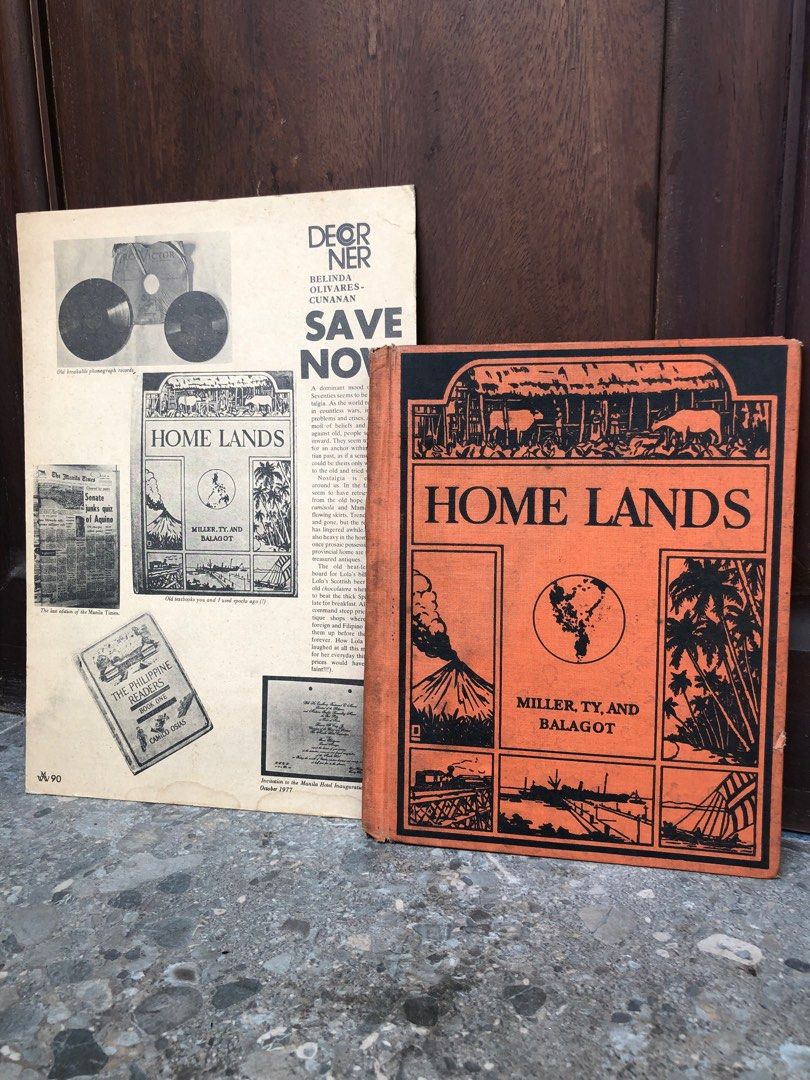 Antique Book Home Lands (Category: Textbooks) located in San Juan City. Submitted by ethannate (Listing ID 1273218629, Image 1). Description: Home Lands: Geography for the Fourth Grade of Philippine Schools Hugo H. Miller, Catalina Velasquez Ty, and Jose Balagot Publishing details: Ginn and Company, Boston, 1932 Includes 1pc Print Ad of Home Lands.