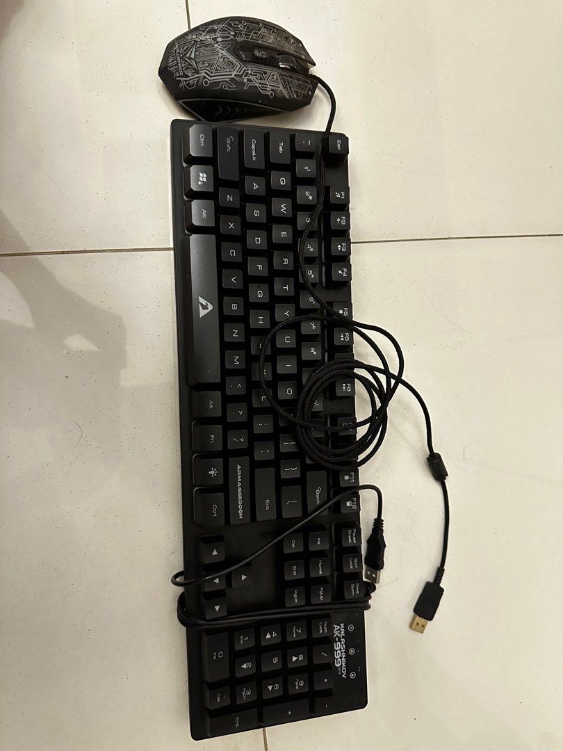 Armageddon RGB gaming keyboard and mouse, Computers & Tech, Parts