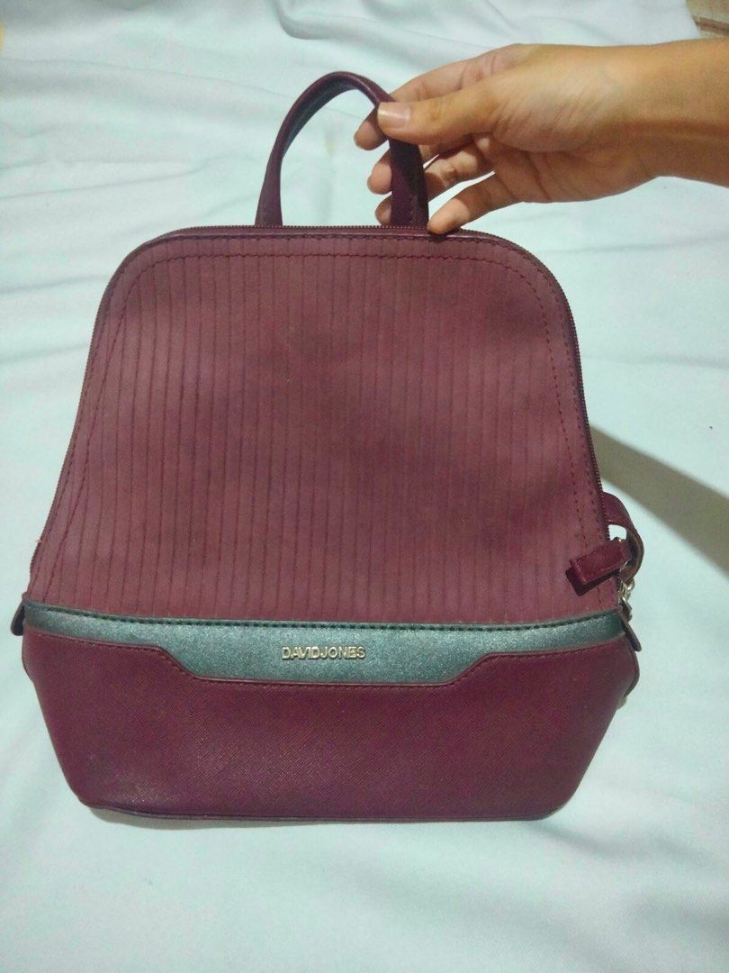 Authentic David Jones Backpack In Dark Bordeaux Women s Fashion Bags Wallets Backpacks on Carousell