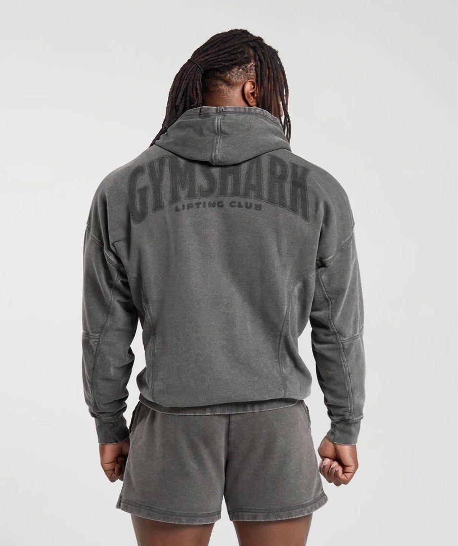AUTHENTIC Gymshark HERITAGE WASHED HOODIE Onyx Grey S ***NEW *** in  original shipping package, Men's Fashion, Activewear on Carousell