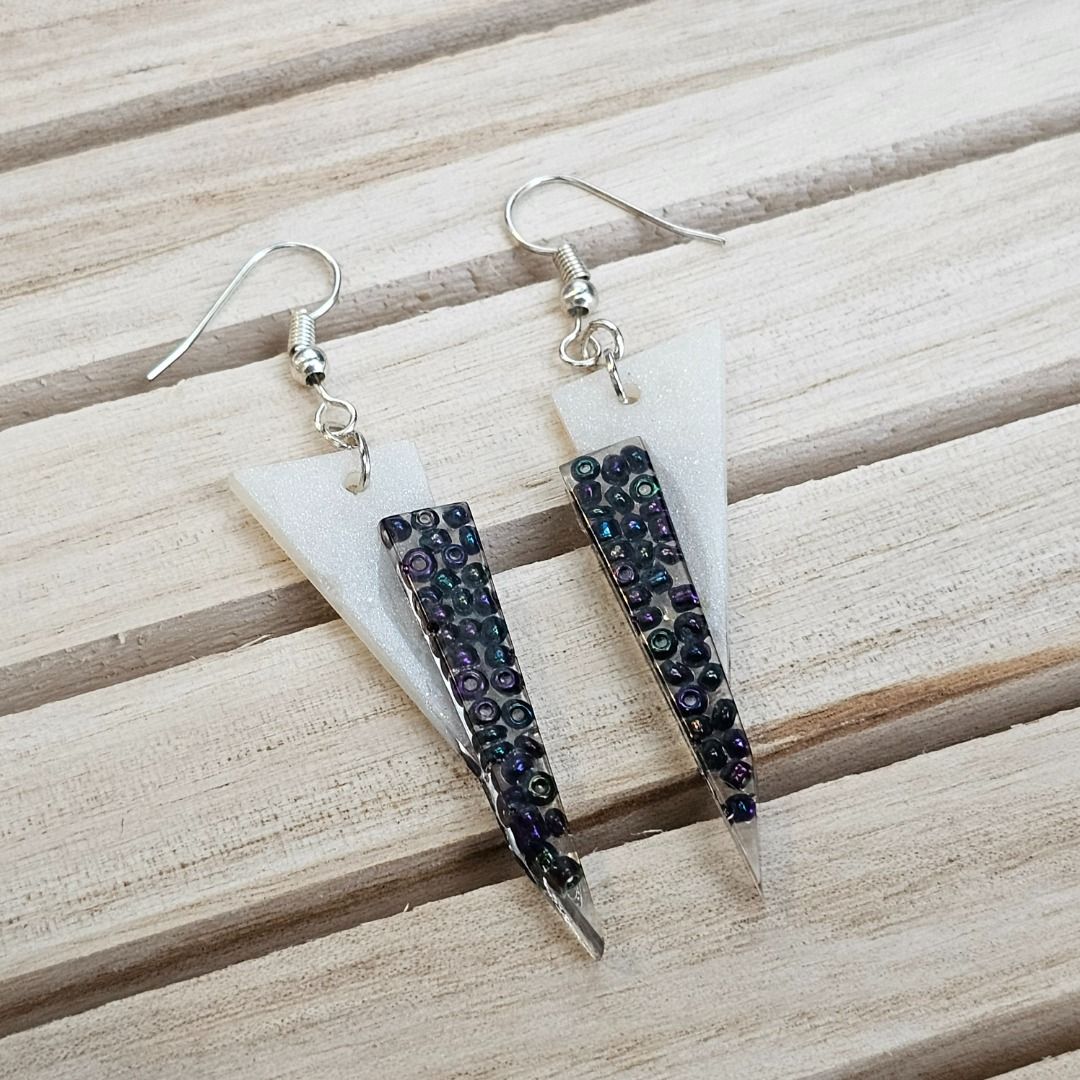 White resin earrings hot sale