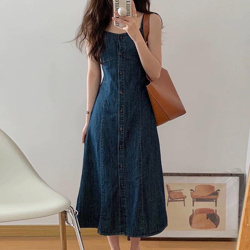 Blue Jeans Maxi Dress Women s Fashion Dresses Sets Dresses on