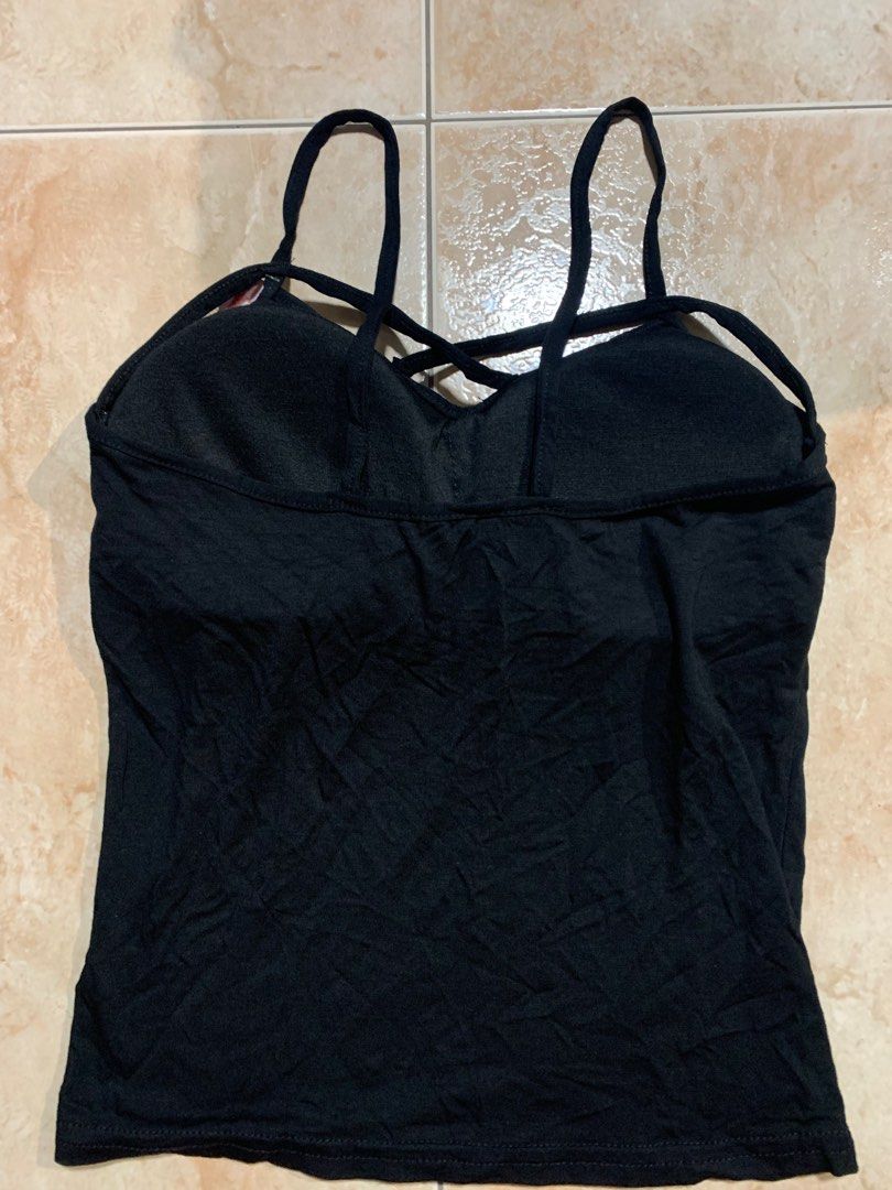 BNWT Black Criss Cross Spaghetti Strap Top