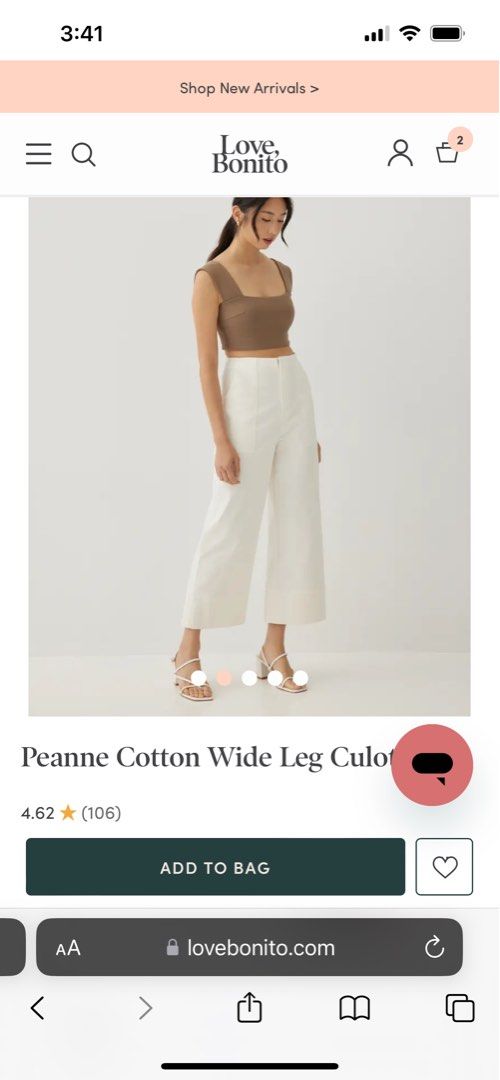 Peanne Cotton Wide Leg Culottes