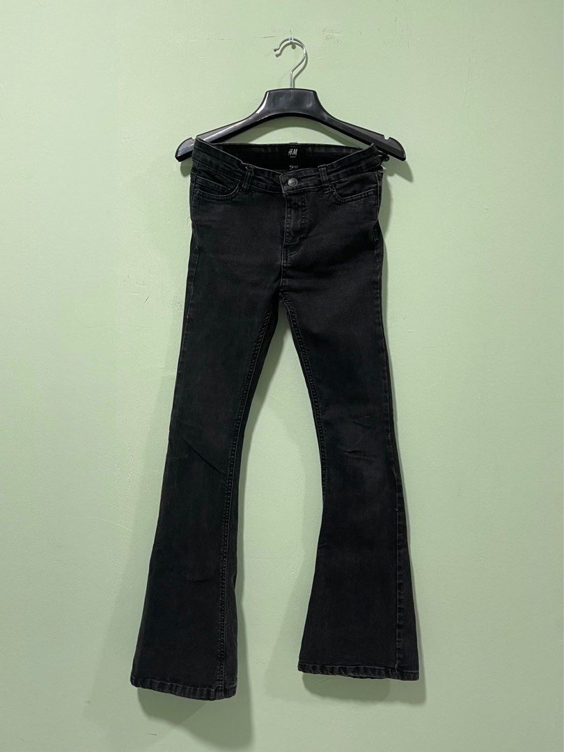 size XL] black boocut/flare long pants (petite length), Women's Fashion,  Bottoms, Jeans & Leggings on Carousell