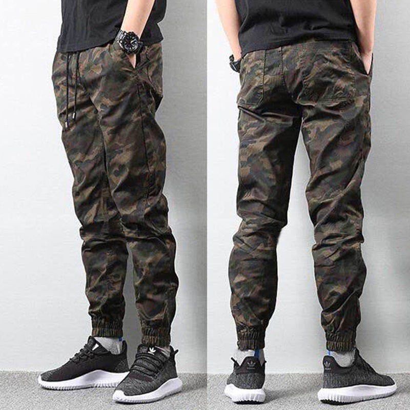 Mens elastic waist shop camo pants