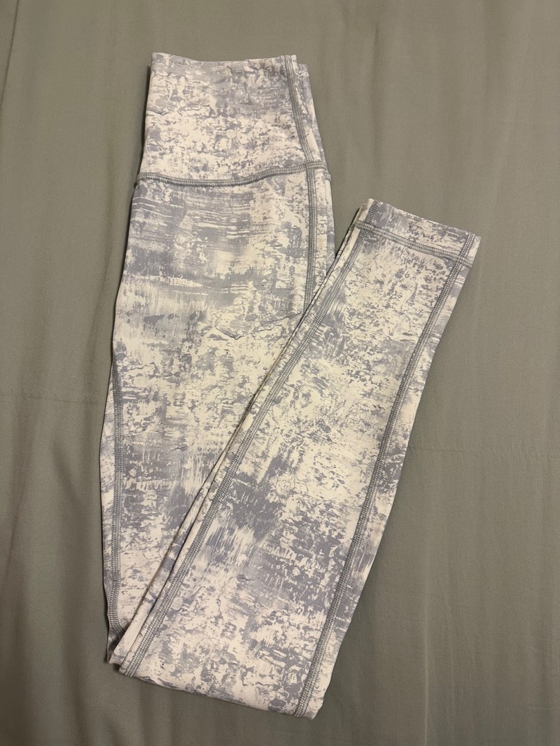 LULULEMON Wunder Under HR Tight Tie dye Grey White Luxtreme size 6