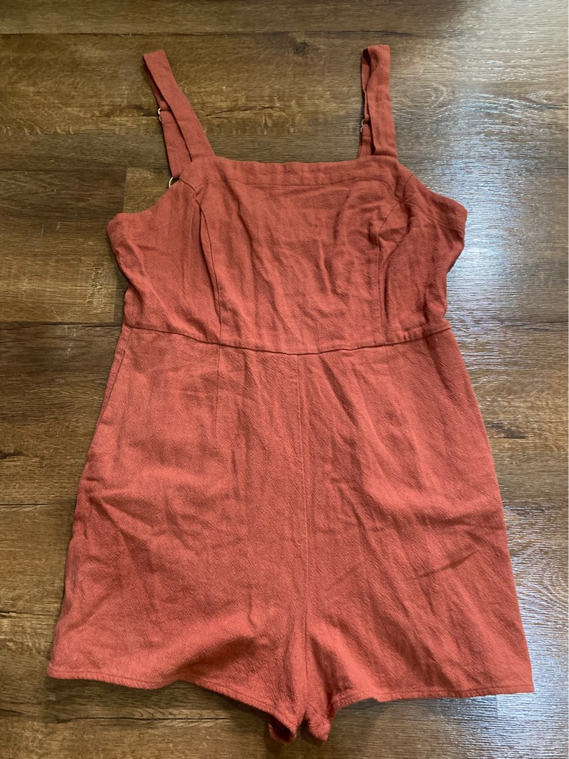 Burnt orange romper hot sale