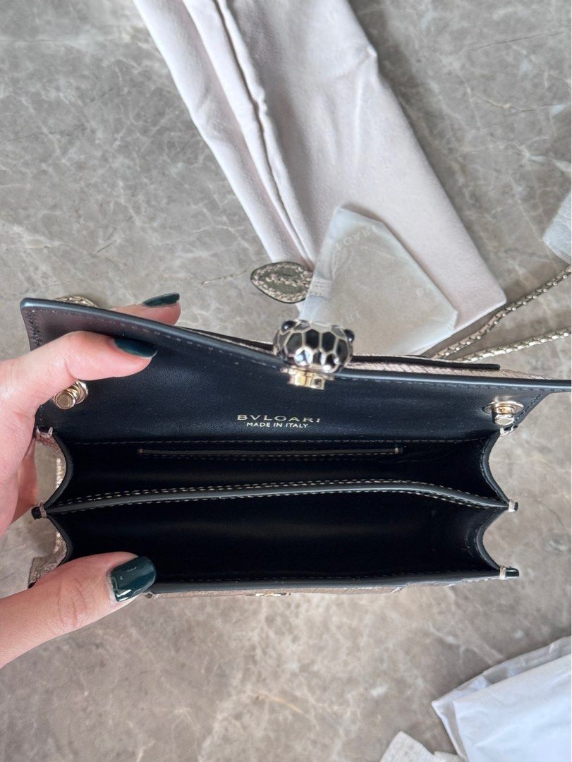 BVLGARI Serpenti Forever mini crossbody bag in light gold