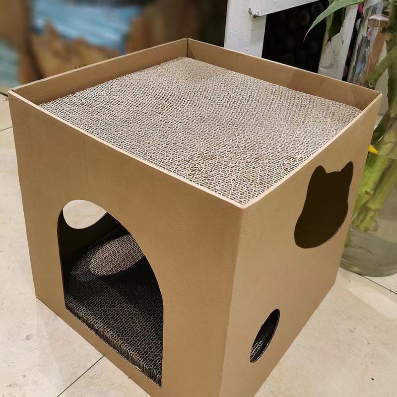 Diy cardboard sales cat scratcher cube