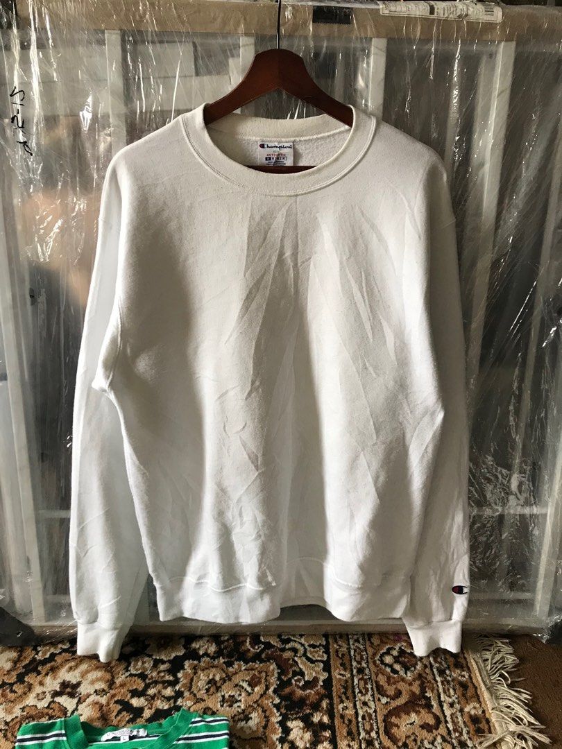 Champion eco authentic sweatshirt white Men s Fashion Coats