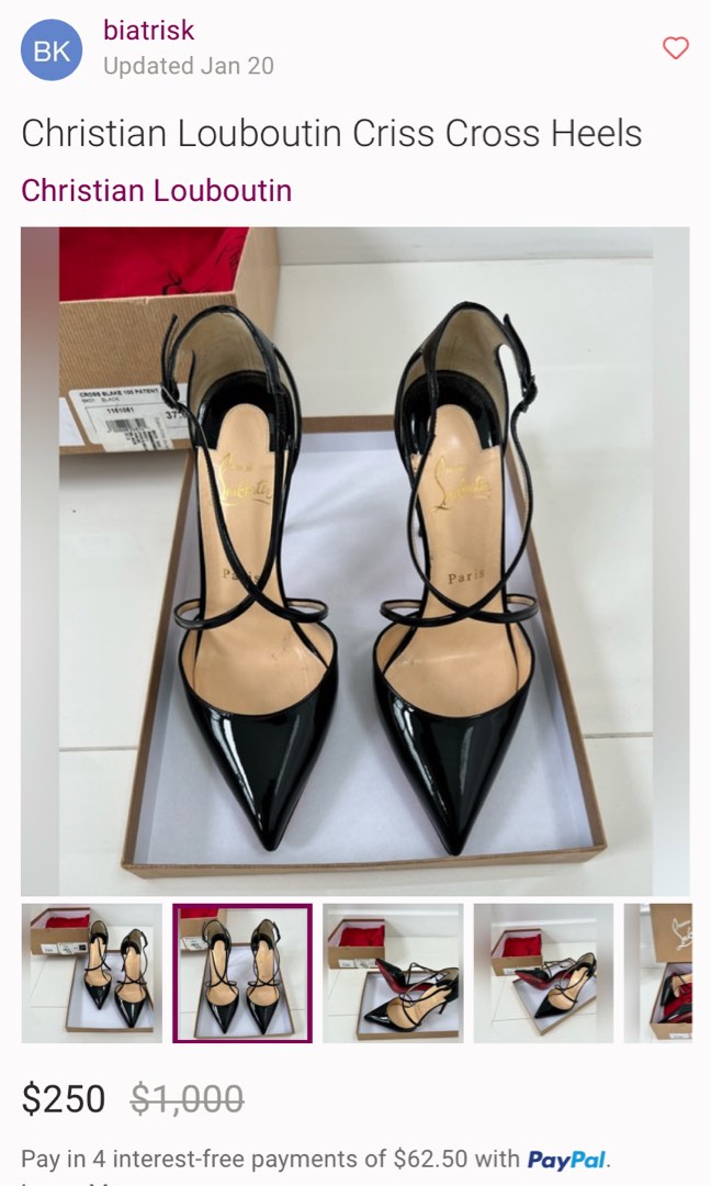 louboutin criss cross heels