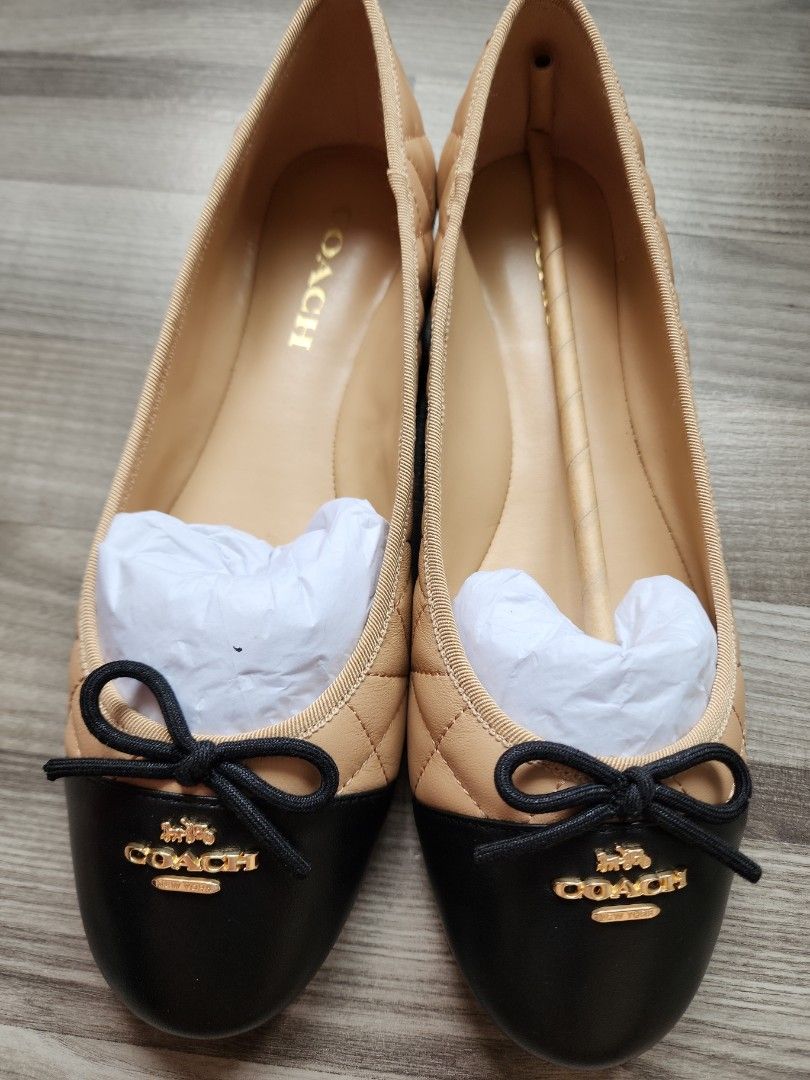 Coach Allyson Quiltd Balle shoe, Women's Fashion, Footwear, Flats