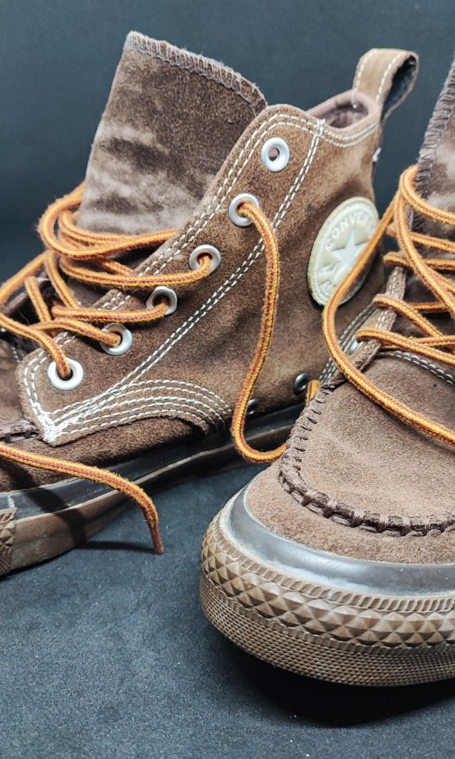 Tan suede 2024 converse high tops