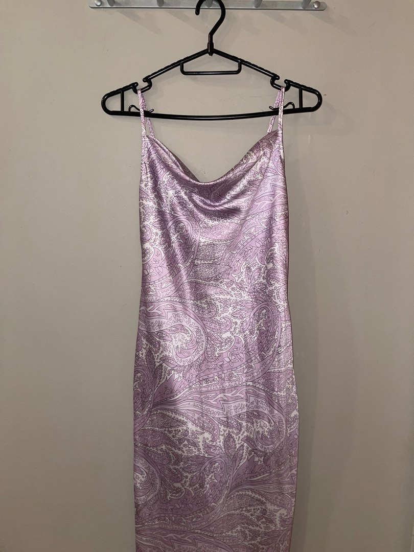 Shein cowl neck purple dress, Women's Fashion, Dresses & Sets