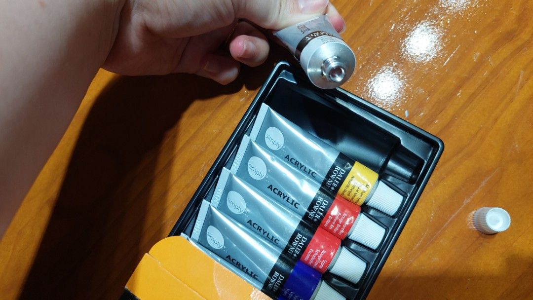 Daler Rowney simply acrylic paint set 12 pk, Hobbies & Toys, Stationery & Craft, Craft Supplies