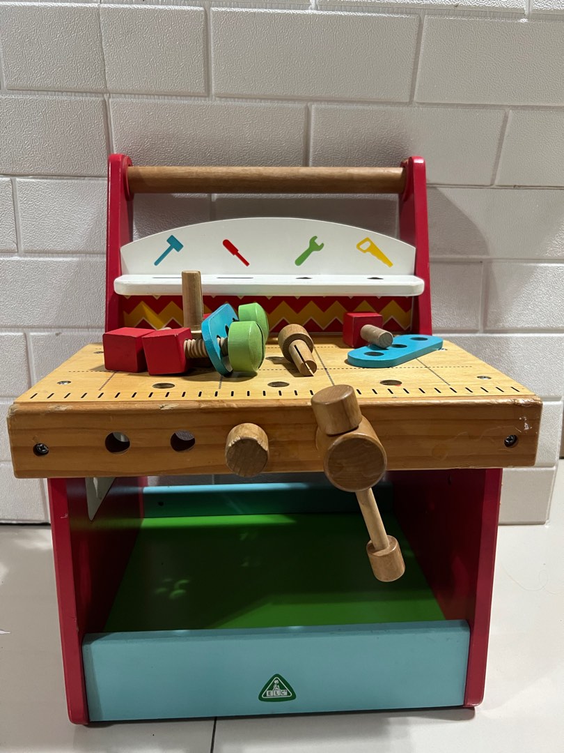 ELC WOODEN ACTIVITY WORK BENCH MAINAN TUKANGAN KAYU ANAK Toys