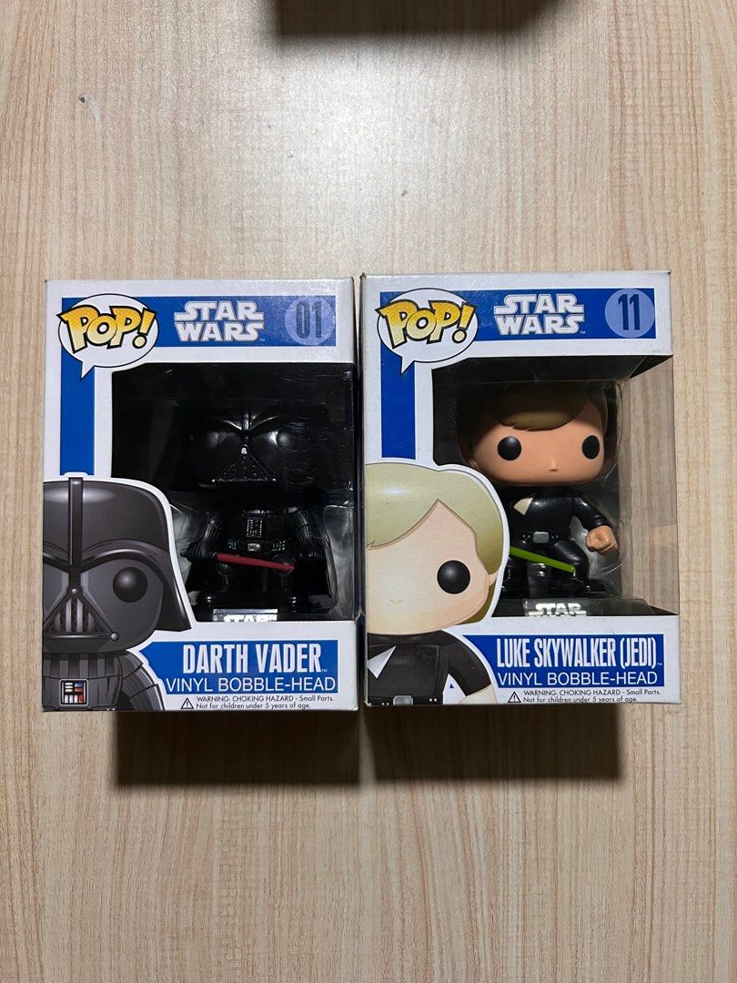 Funko Pop Star Wars Darth Vader & Luke Skywalker (Blue Box) (Category: Designer & Blind Box Toys) located in Malabon City. Submitted by xinshunn (Listing ID 1273324969, Image 1). Description: #11 Luke Skywalker (Jedi) - 7000 #01 Darth Vader - SOLD MOP: GCash MOD: Lalamove/Grab at buyer's expense Loc: Malabon Send a message for more info or pics, thanks!.