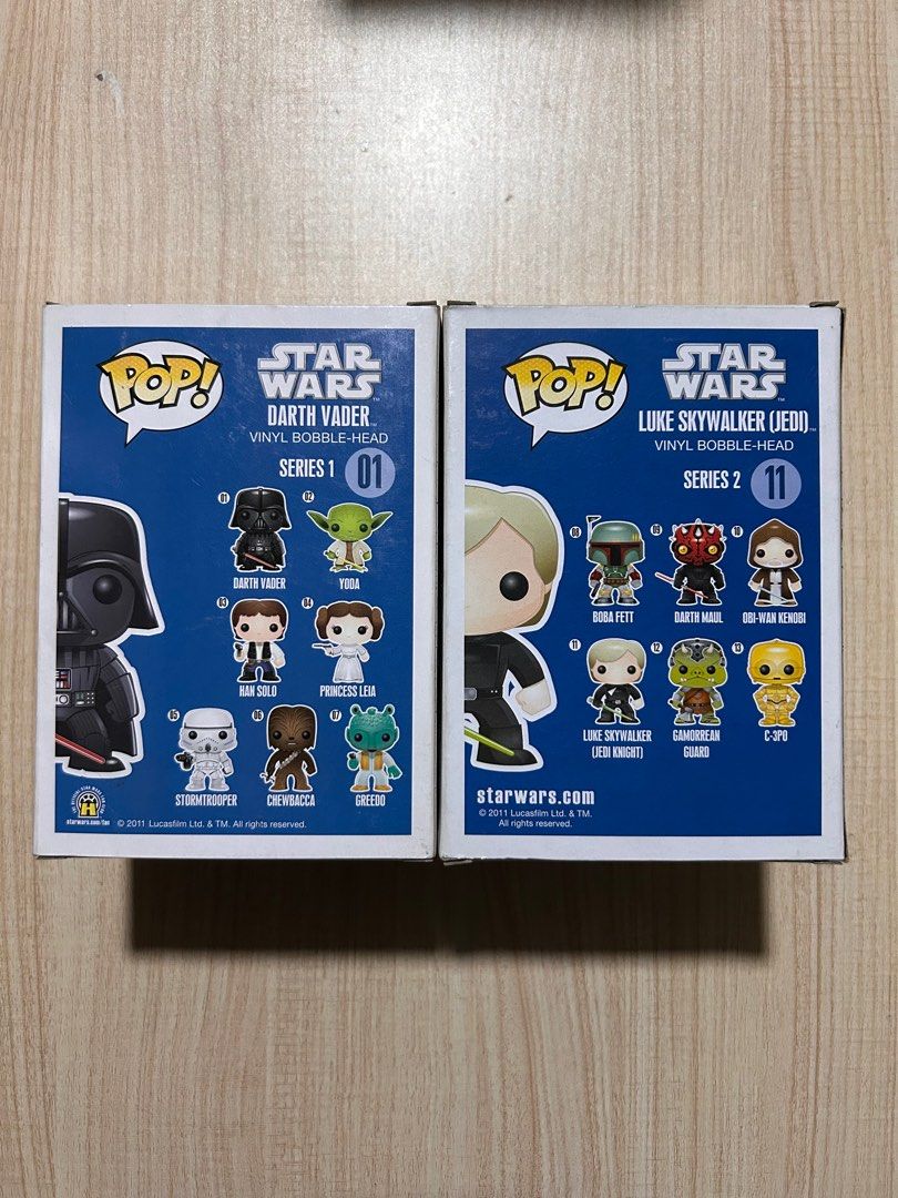 Funko Pop Star Wars Darth Vader & Luke Skywalker (Blue Box) (Category: Designer & Blind Box Toys) located in Malabon City. Submitted by xinshunn (Listing ID 1273324969, Image 2). Description: #11 Luke Skywalker (Jedi) - 7000 #01 Darth Vader - SOLD MOP: GCash MOD: Lalamove/Grab at buyer's expense Loc: Malabon Send a message for more info or pics, thanks!.