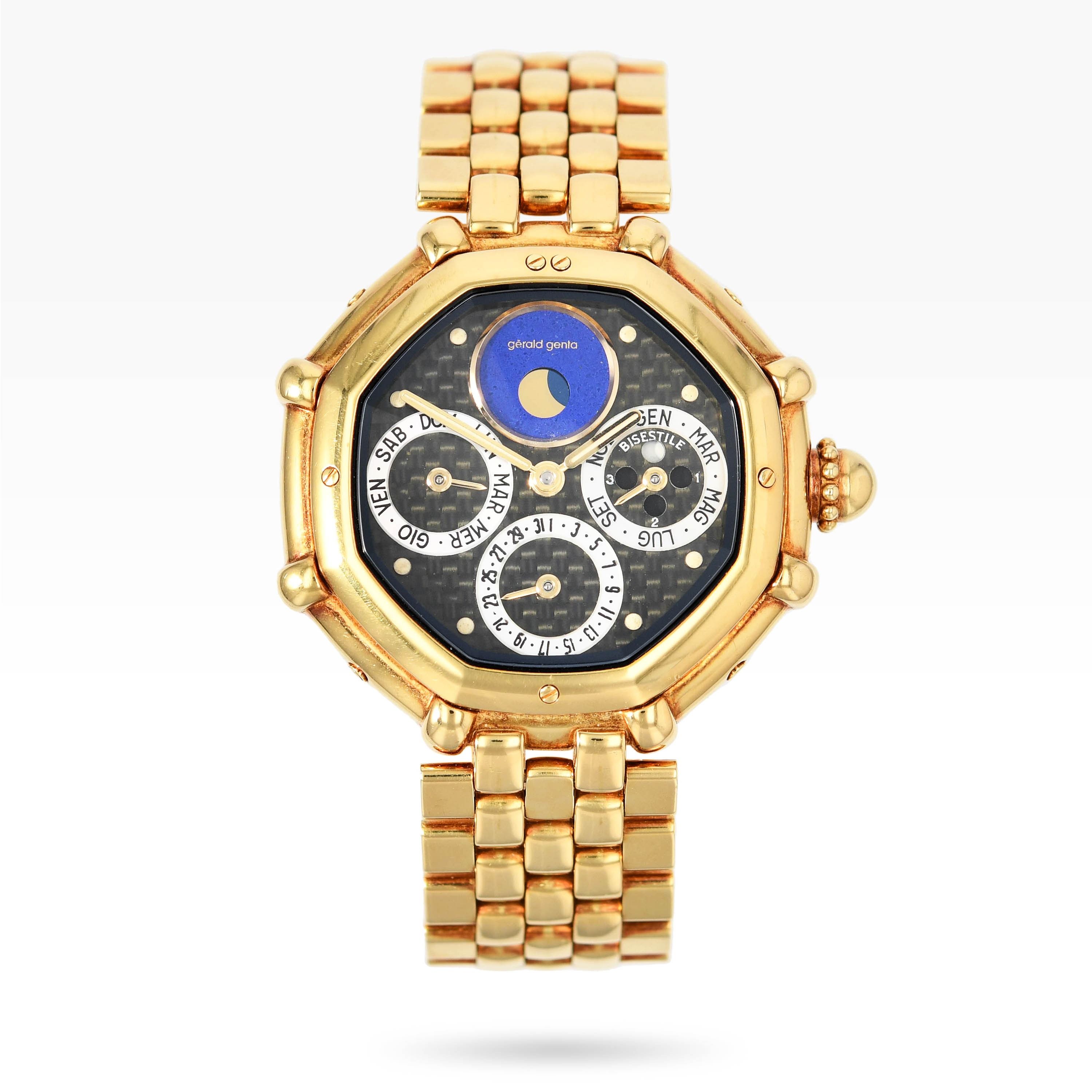 Gerald Genta Ref.G3374.7 Success Perpetual Calendar Carbon Dial ...