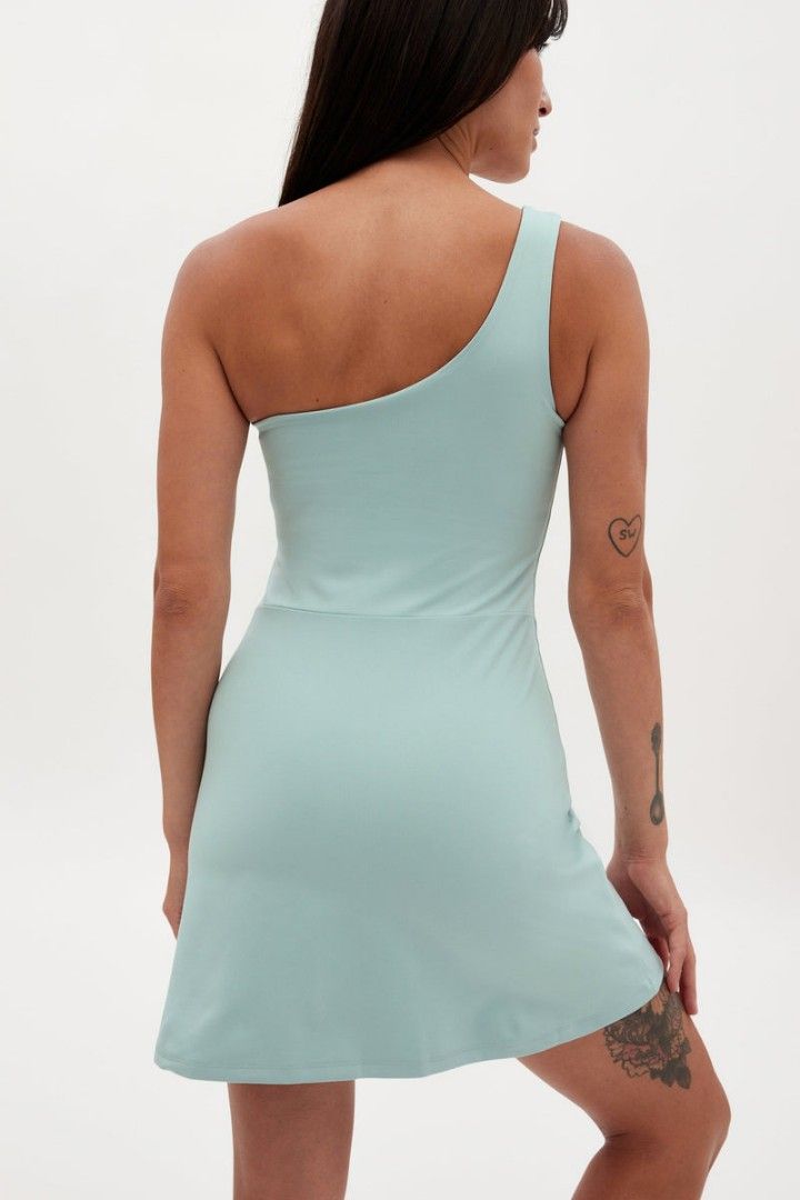 open lace back dress Brushed Cotton One Shoulder Maxi Dress Indigo / X-Small