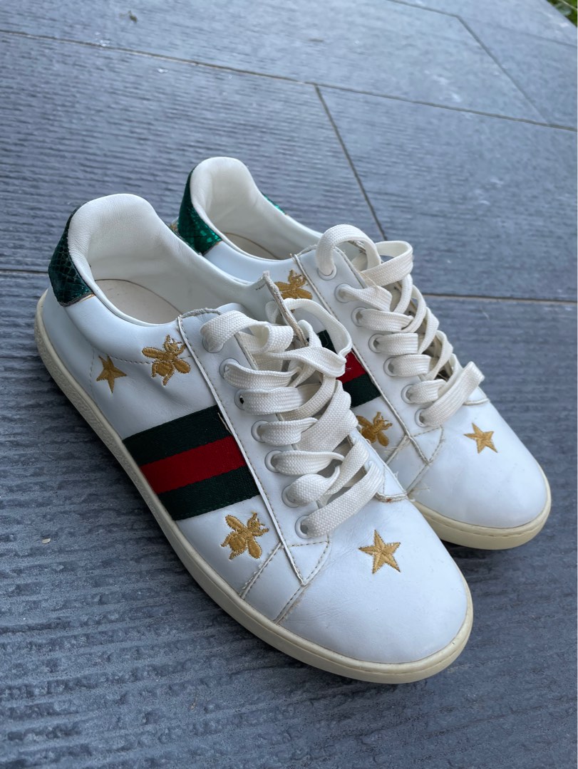 Gucci sneakers white bee hot sale