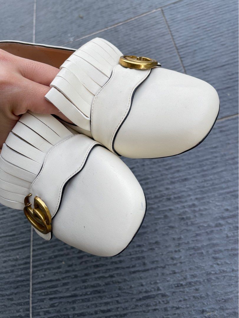 Gucci marmont hotsell fringe heels
