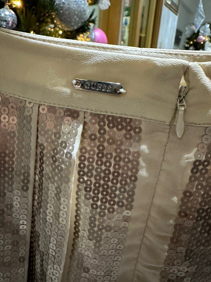 Guess gold pleated skirt 2025