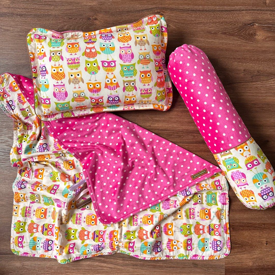 Handmade Pink Polka Owl Bedding Set Babies Kids Baby Nursery