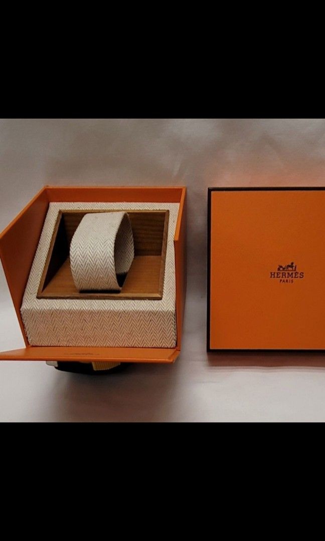 1) HERMÈS watch box [Brand New] (2) HERMÈS Suede Leather case