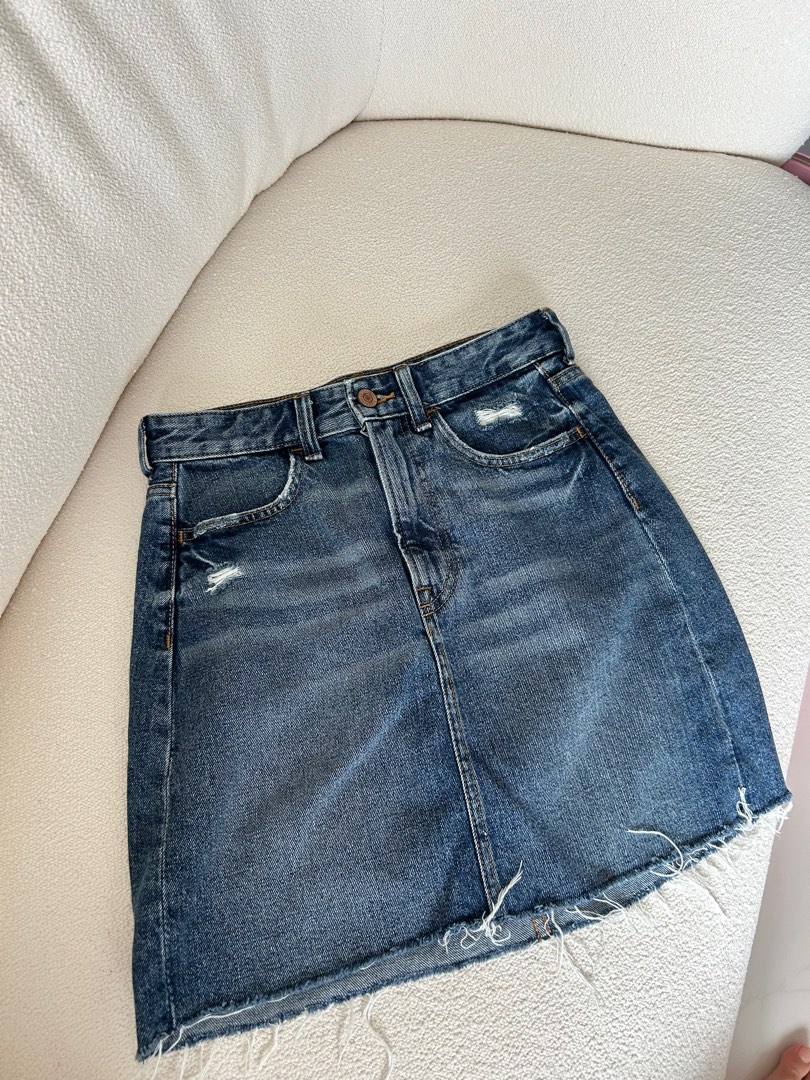 Mid length hot sale denim skirts h&m