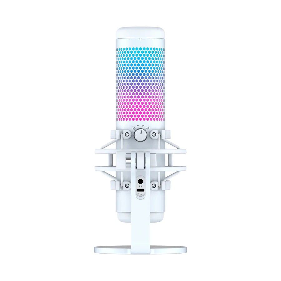 HYPERX QUADCAST S RGB USB CONDENSER MICROPHONE FOR PC/MAC/PS5/PS4 (WHITE) (Category: Microphones) located in San Juan City. Submitted by blueswitchpc (Listing ID 1188797124, Image 2). Description: HYPERX QUADCAST S RGB USB CONDENSER MICROPHONE FOR PC/MAC/PS5/PS4 (WHITE). QuadCast S – USB Condenser Gaming Microphone ● RGB Lighting ● Customizable with NGENUITY Software ● Tap-to-Mute Sensor with LED indicator ● Stereo, Omnidirectional, Cardioid, Bid