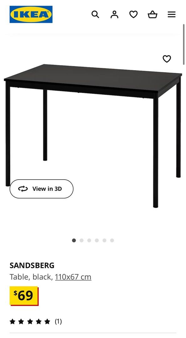 Ikea tarendo shop table black