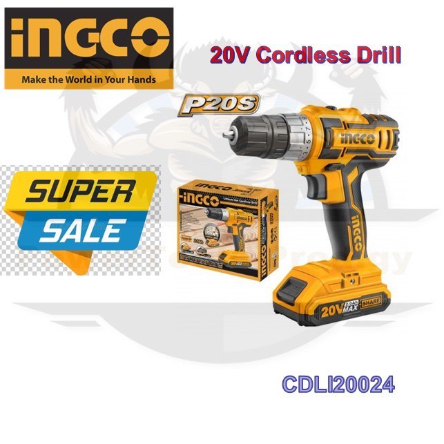 INGCO CDLI20024 CORDLESS DRILL DRIVER 20V Furniture Home Living