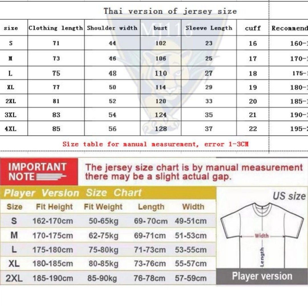 Usa soccer jersey size chart online