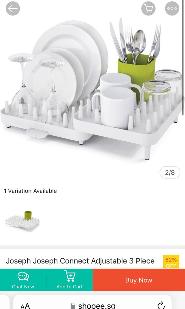 Joseph Joseph adjustable dish drying rack, Furniture & Home Living