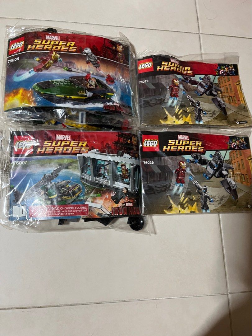 LEGO 76006 76007 76029 Super Heroes Iron Man boat helicopter vehicle Hobbies Toys Toys Games on Carousell