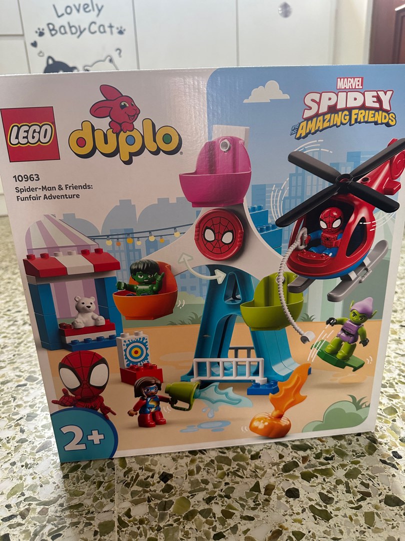 LEGO DUPLO Marvel Spider-Man & Friends: Funfair Adventure 10963 Fairground  with Helicopter Toy, Spidey and Hulk Figures, Toys for Toddlers, Boys 
